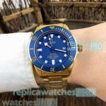 Top Quality Replica Tudor Pelagos Blue Dial Yellow Gold Men's Watch
